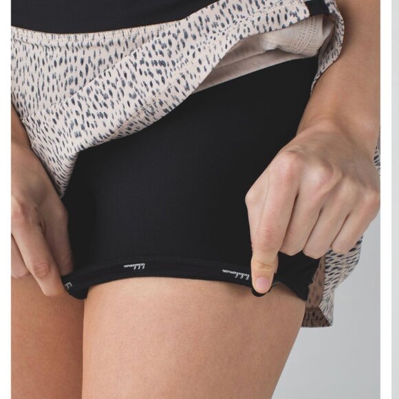 Lululemon Pace Rival Skirt II Dottie Dash Grain Black / Black Size 8 - Picture 2 of 8